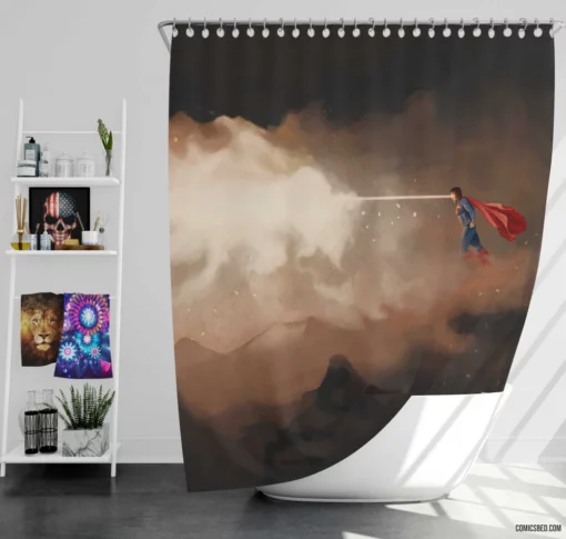 Doomsday Vs Superman Epic Battle Comic Shower Curtain