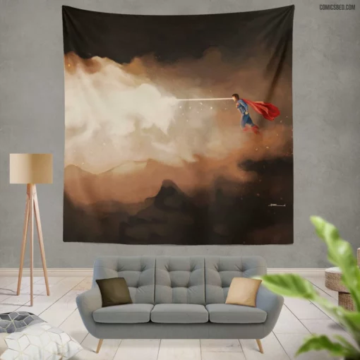 Doomsday Vs Superman Epic Battle Comic Wall Tapestry