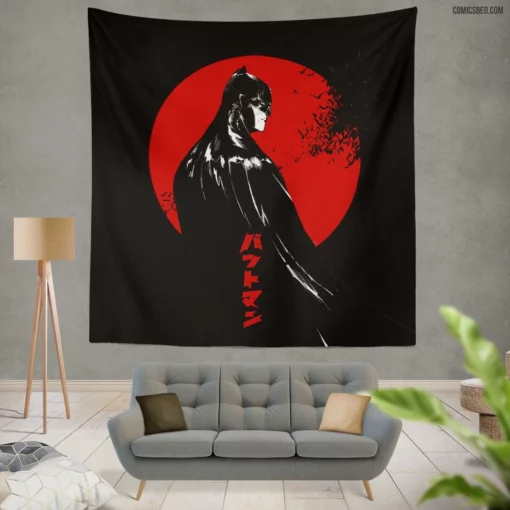 Dynamic Duo Batman and Robin Exploits Comic Wall Tapestry