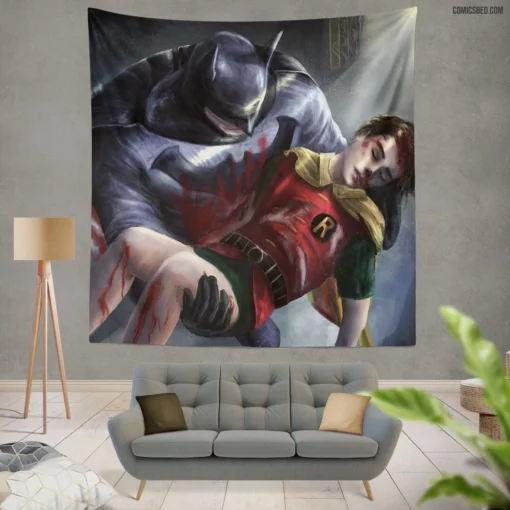 Dynamic Duo Chronicles Batman and Robin Comic Wall Tapestry