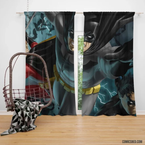 Dynamic Duo Unleashed Batman and Robin Comic Curtain