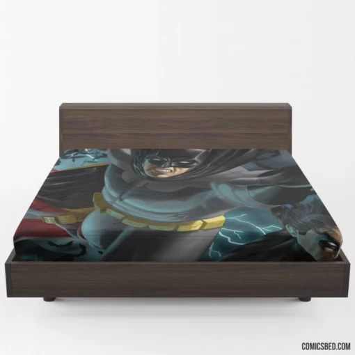 Dynamic Duo Unleashed Batman and Robin Comic Fitted Sheet