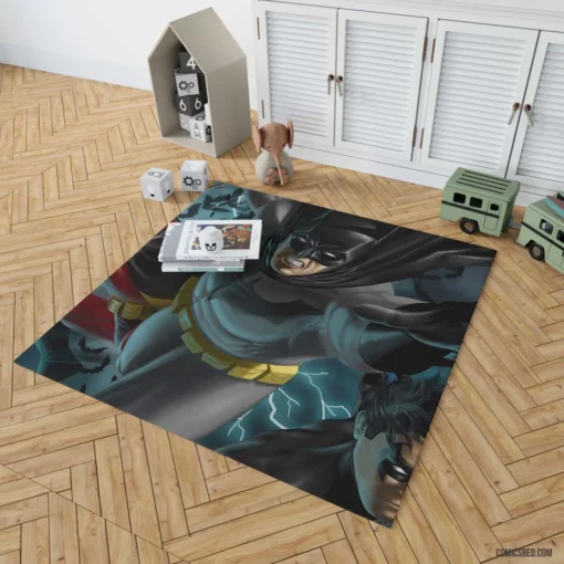 Dynamic Duo Unleashed Batman and Robin Comic Rug 1