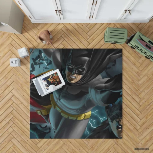 Dynamic Duo Unleashed Batman and Robin Comic Rug