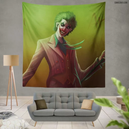 Electrifying Joker DC Unveiling Enigma Emotions Comic Wall Tapestry