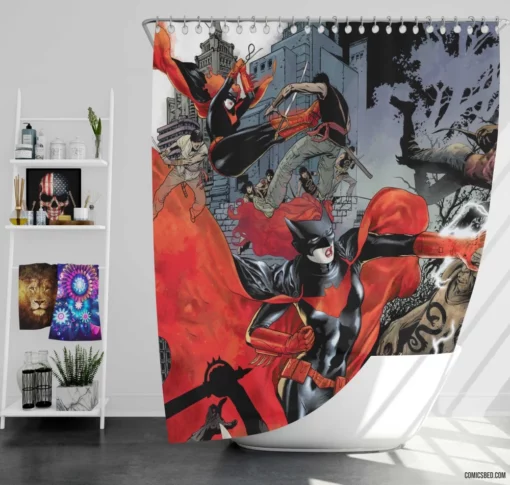 Elegance in Action The Batwoman Chronicles Comic Shower Curtain