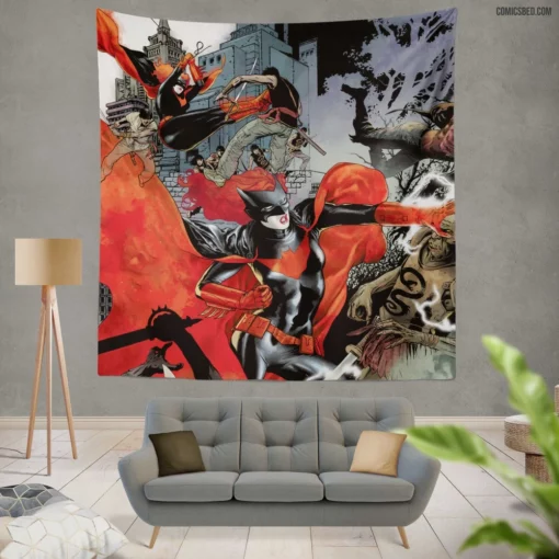 Elegance in Action The Batwoman Chronicles Comic Wall Tapestry