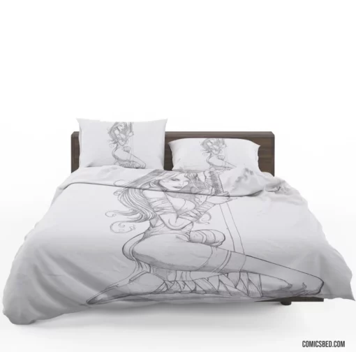 Elektra Chronicles Marvel Warrior Comic Bedding Set