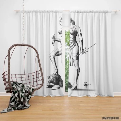 Elektra Marvel Assassin Comic Curtain