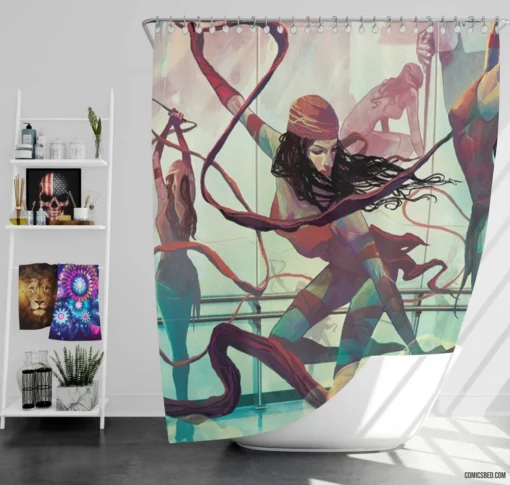 Elektra Marvel Comics Assassin Path Shower Curtain