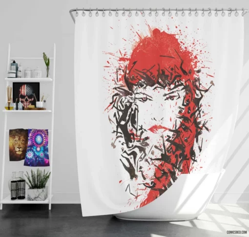 Elektra Marvel Deadly Assassin Chronicle Comic Shower Curtain