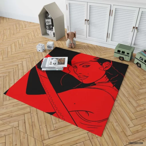 Elektra Marvel Femme Fatale Comic Rug 1