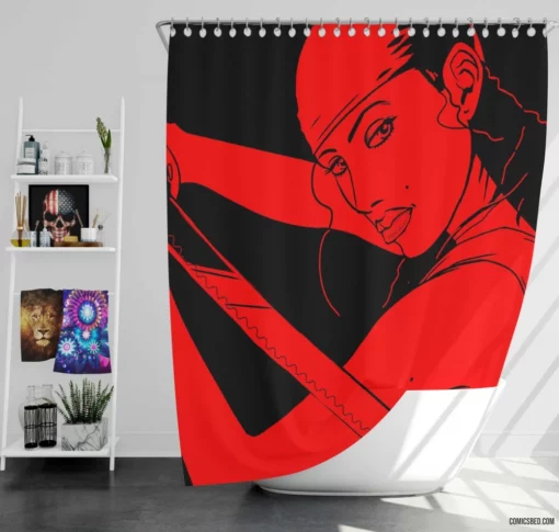 Elektra Marvel Femme Fatale Comic Shower Curtain