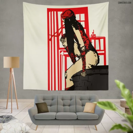 Elektra Unleashed Marvel Deadly Assassin Comic Wall Tapestry