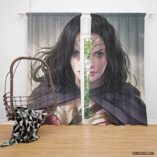 Empowering Wonder Woman Grace Personified Strength Comic Curtain