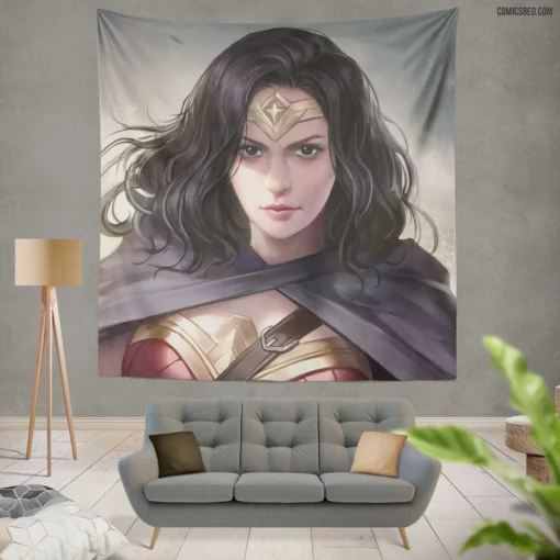 Empowering Wonder Woman Grace Personified Strength Comic Wall Tapestry