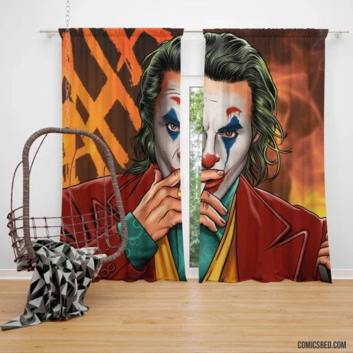 Enigmatic Joker DC Clown of Mysteries Comic Curtain