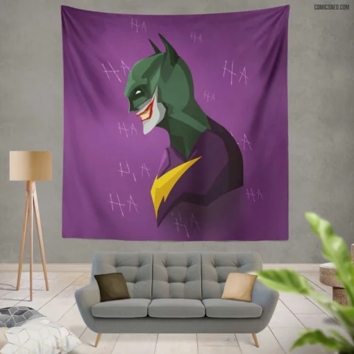 Enigmatic Joker DC Clown with Secrets Comic Wall Tapestry