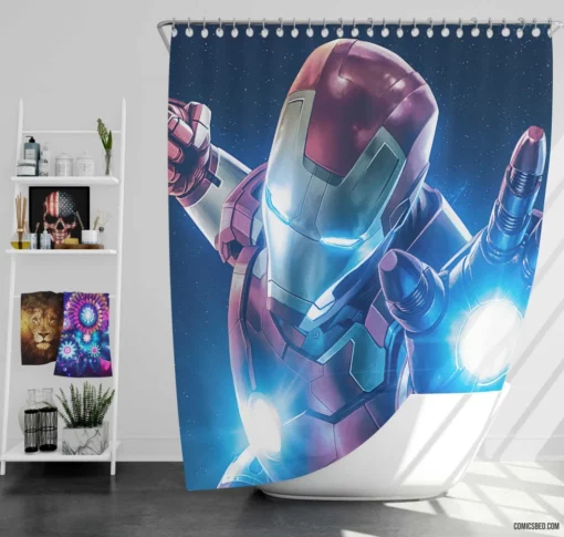 Eternal Iron Man Forging Future Eternally Comic Shower Curtain