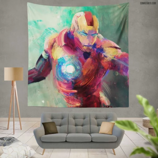 Eternal Iron Man Heartbeat of Progress Comic Wall Tapestry