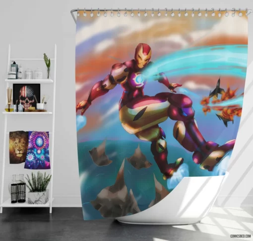 Eternal Iron Man Heroic Spirit Lives Comic Shower Curtain