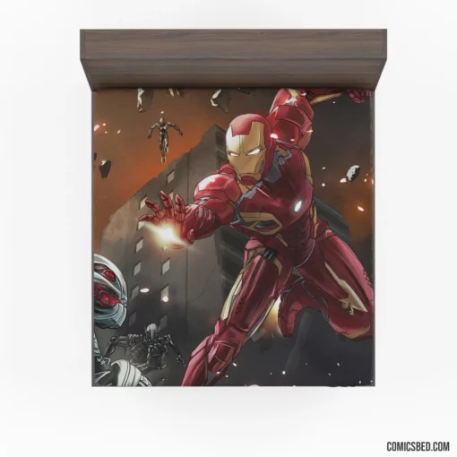 Eternal Iron Man Heroism Transcends Time Comic Fitted Sheet 1