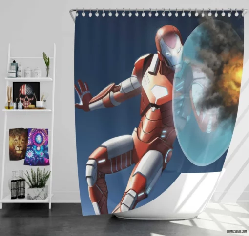 Eternal Iron Man Immortal Flame Inside Comic Shower Curtain