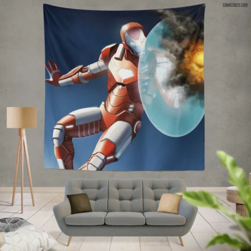 Eternal Iron Man Immortal Flame Inside Comic Wall Tapestry