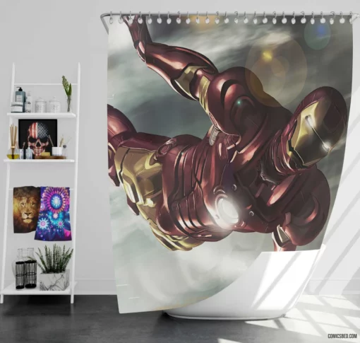 Eternal Iron Man Innovation Fueled Resilience Comic Shower Curtain