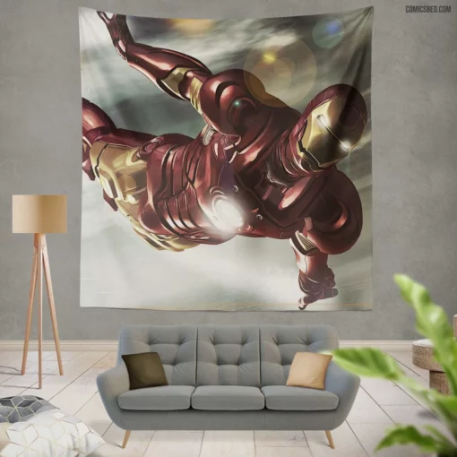 Eternal Iron Man Innovation Fueled Resilience Comic Wall Tapestry