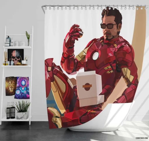Eternal Iron Man Legacy Beyond Dimensions Comic Shower Curtain