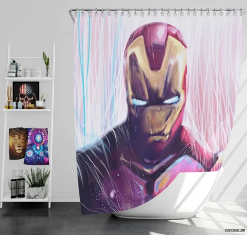 Eternal Iron Man Legend Through Ages Comic Shower Curtain