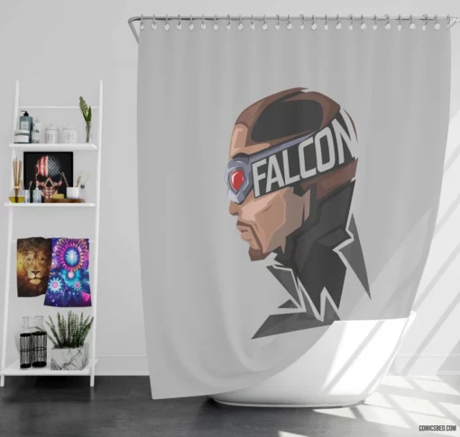 Falcon Marvel Aerial Avenger Comic Shower Curtain