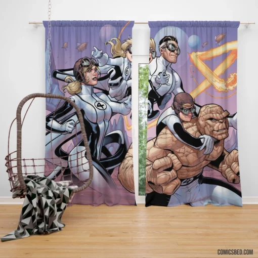 Fantastic Four Family of Heroes Comic Curtain