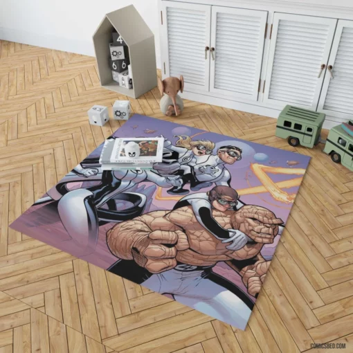 Fantastic Four Family of Heroes Comic Rug 1