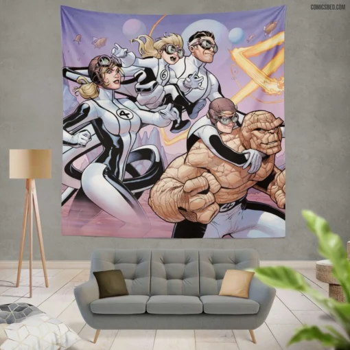 Fantastic Four Family of Heroes Comic Wall Tapestry