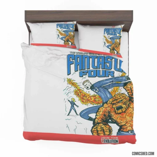 Fantastic Four Human Torch Thing Marvel Team Comic Bedding Set 1