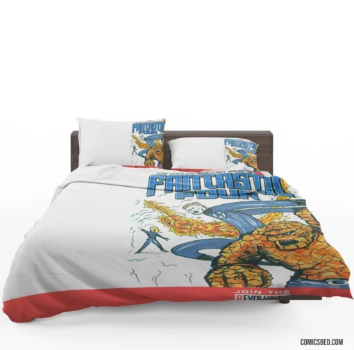 Fantastic Four Human Torch Thing Marvel Team Comic Bedding Set