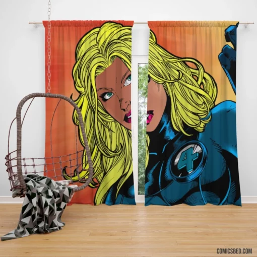 Fantastic Four Invisible Heroine Comic Curtain
