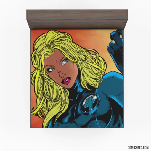 Fantastic Four Invisible Heroine Comic Fitted Sheet 1