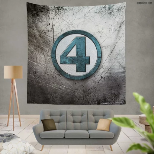 Fantastic Four Logo Marvel Iconic Comic Wall Tapestry