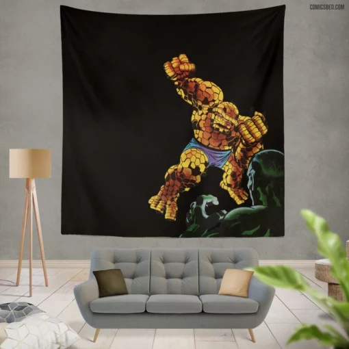 Fantastic Four Thing Rock-Solid Valor Comic Wall Tapestry