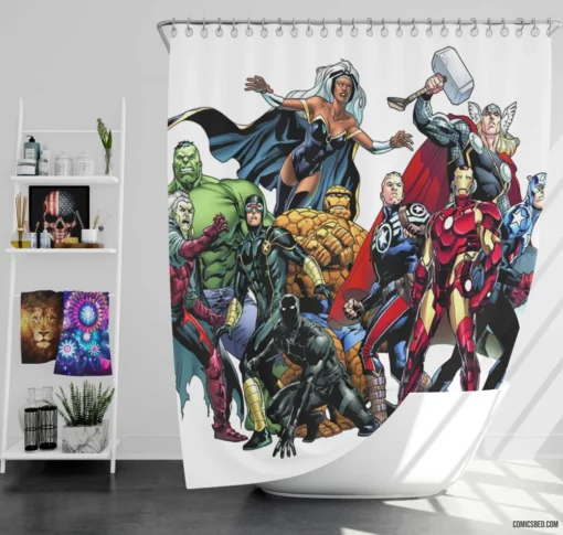 Fear Itself Avengers Trial Comic Shower Curtain