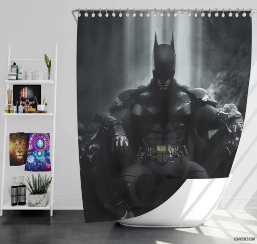 Fearless Batman DC Vigilant Guardian Heart Comic Shower Curtain