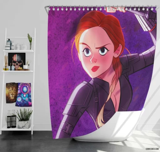 Femme Fatale Marvel Spy Comic Shower Curtain