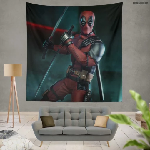 Figurine Deadpool Marvel Collectible Merc Comic Wall Tapestry