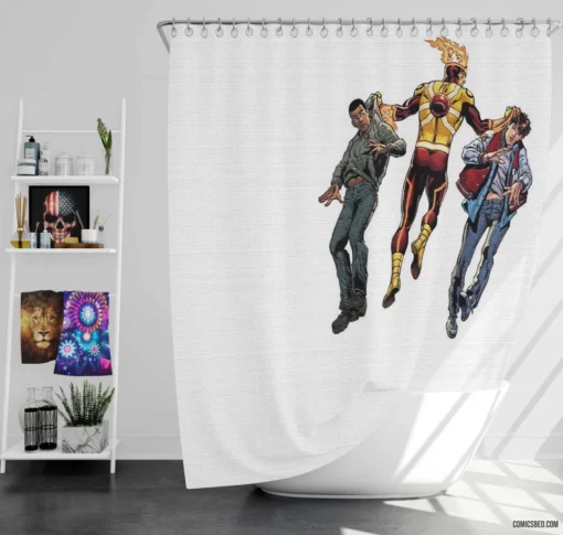 Firestorm DC Elemental Fusion Comic Shower Curtain