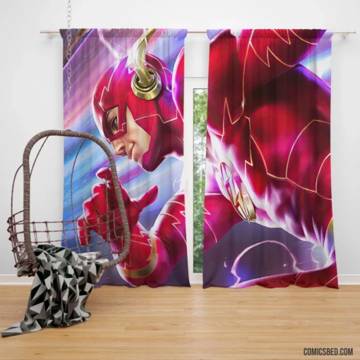 Flash Chronicles DC Scarlet Speedster Comic Curtain