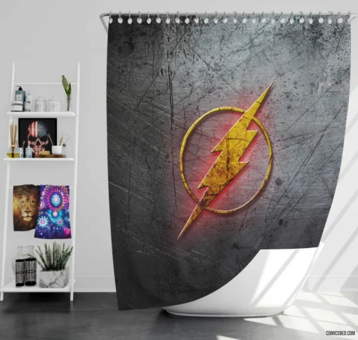 Flash DC Comics Scarlet Speedster Soars Shower Curtain