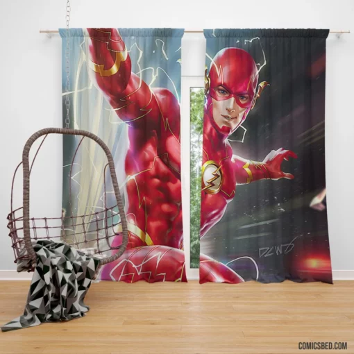 Flash DC Scarlet Speedster Comic Curtain